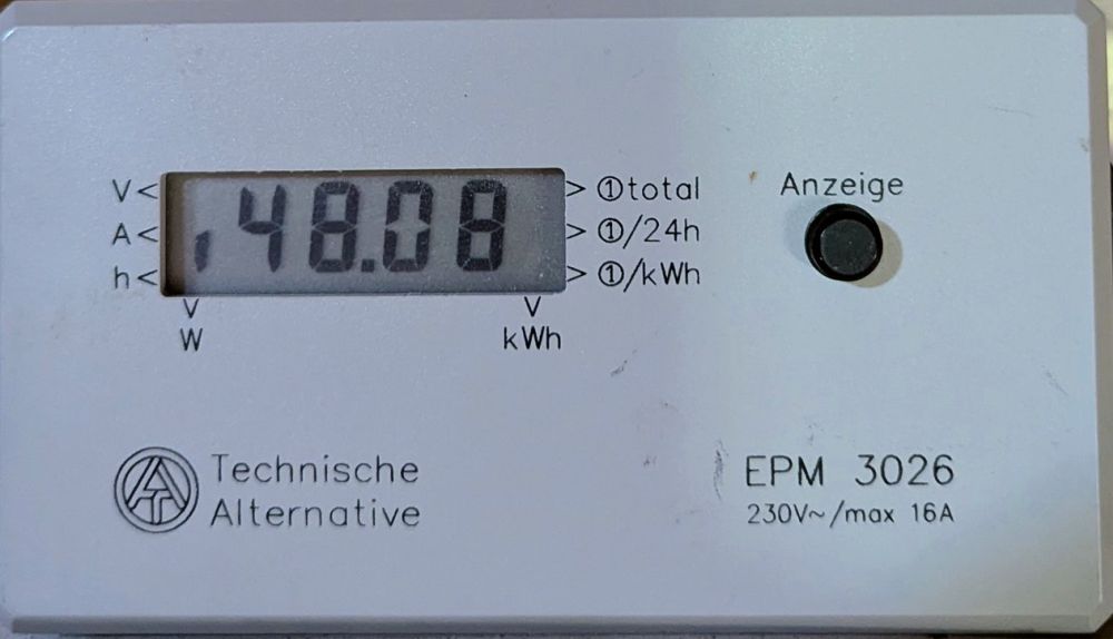 Stromverbrauch Wetterstation Drei hoch